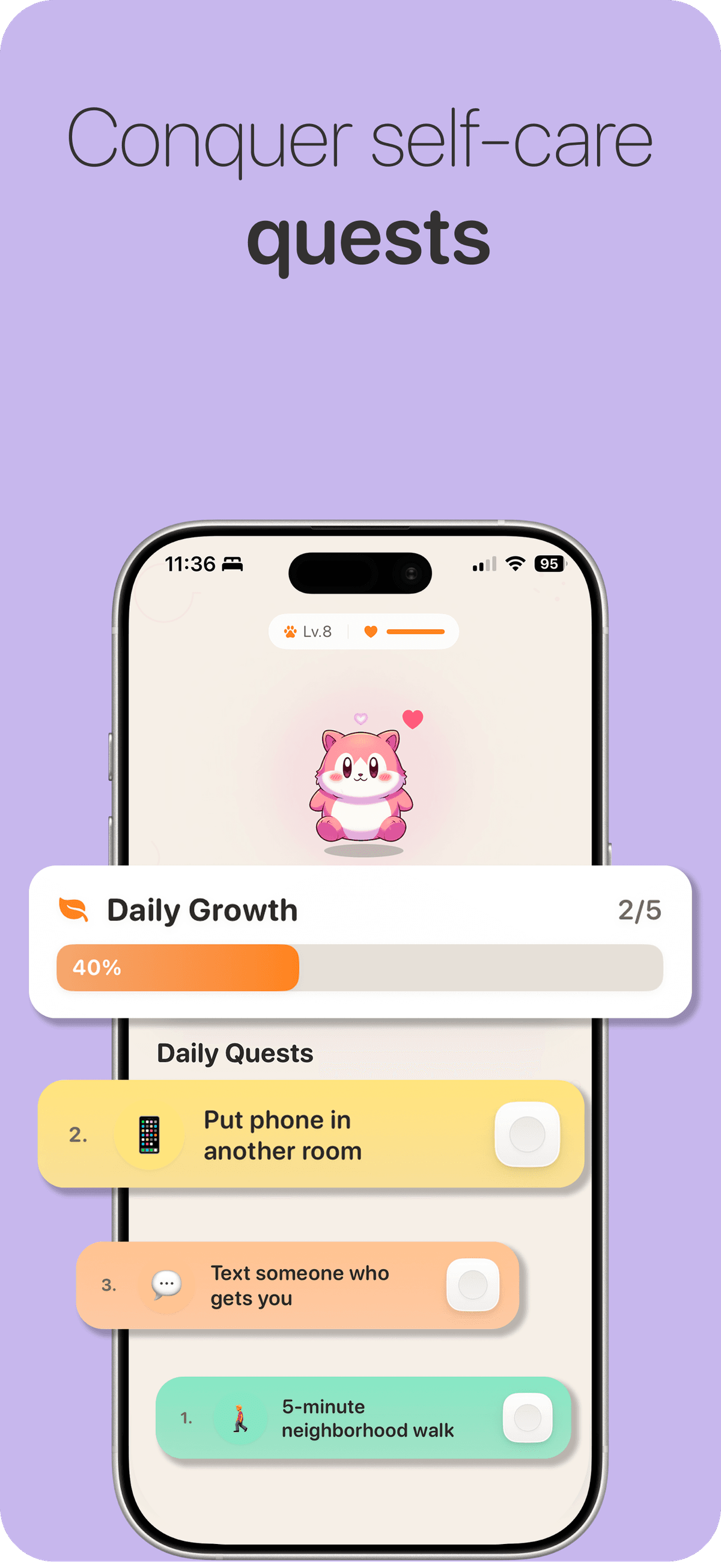 Tiny quests, no streaks